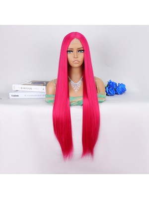 Hsc Bilişim Koyu Pembe Ekstra Uzun Tül Peruk