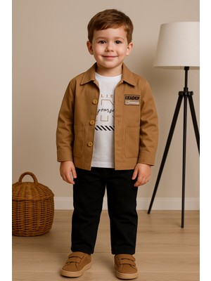 tinytrends Erkek Çocuk Mevsimlik %100 Pamuk 3'lü Alt Üst Takım