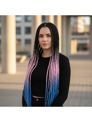 Hsc Bilişim Afrika Örgüsü ve Rasta Için Sentetik Ombreli Saç / Siyah / Pembe /