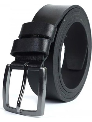 Markahit Erkek Deri Kumaş Pantolon Kemeri 3,5 Cm Kalınlık Hakiki Deri