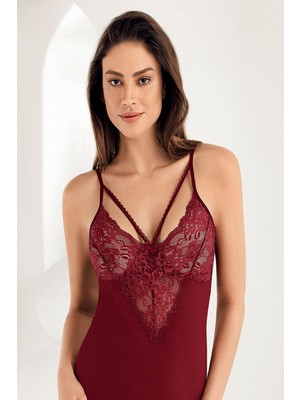 Şahinler Kadın Çapraz Ip Detaylı Transparan Dantelli Şık Askılı Atlet 1042