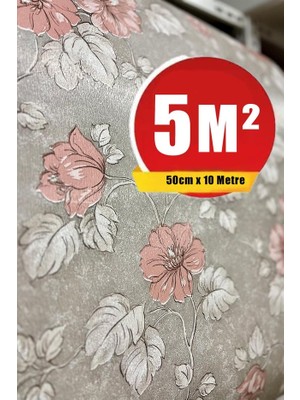 BienHome 5346 Yeni Geniş Çiçek Gül Kurusu Rose Duvar Kağıdı 5,30 M²