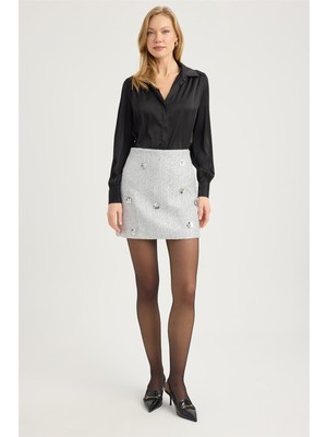 Home Store Simli Hasır Örme Etek