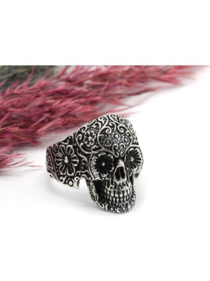 Canka İskelet Kafası Gümüş Yüzük