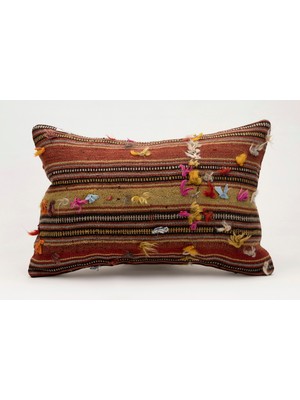 Kilim Wholesale El Yapımı Kilimden Yapılmış Vintage Kırlent Kılıfı, YÜN,40X60CM