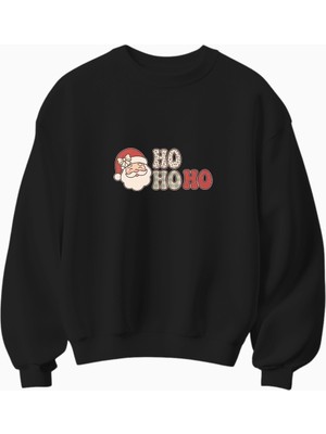Yılbaşı Noel Baba Ho Ho Ho Temalı Sweatshirt