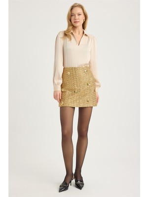 Home Store Simli Hasır Örme Etek