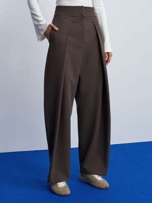 Dilvin 72236 Pileli Balon Pantolon-Haki