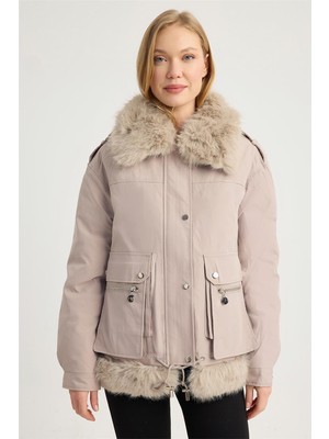 Home Store Katlı Çift Yaka Mont