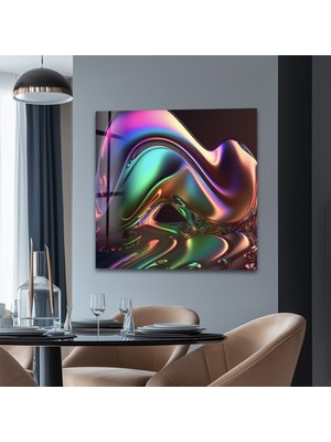 Myphotostationneon Şekil Cam Tablo – Uv Baskılı Temperli Cam Duvar Tablosu, Modern Dekoratif Duvar Dekoru