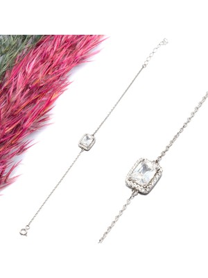 Canka Baget Taşlı Gümüş Bileklik