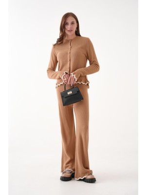 Kadın Wave Touch Triko Takım ( Hırka & Bol Paça Pantolon )