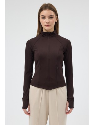 Rays Acı Kahve Fermuarlı Fit Kalıp Spor Hırka 3196