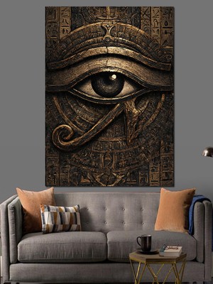 Tablomega Mısır Gözü Taş Kabartma Dekoratif Kanvas - Mdf Ahşap Tablo
