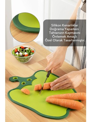 Mivexa Outdoor Outlet Dolma Biber Figürlü Kaydırmaz Kesme Tahtası Doğrama Panosu