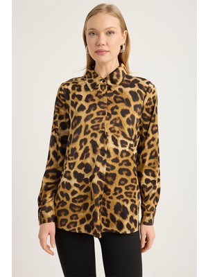 Home Store Iri Leopar Desenli Gömlek