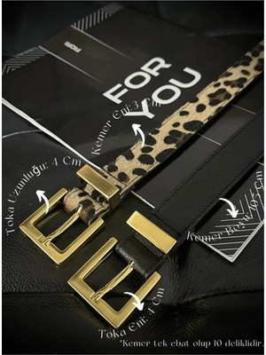 Fiori 2'li Kare Tokalı Köprülü Kadın Kemeri, Pantolon Kemeri, Ceket Kemeri, Elbise Kemeri