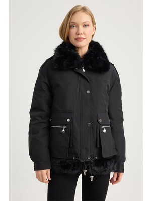 Home Store Katlı Çift Yaka Mont