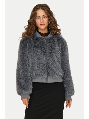 Only Onlmanny Regular Fit Kolej Yaka Yumuşak Tüylü Mont Bayan Mont 15322405