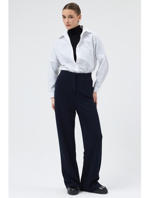 Rays Lacivert Geniş Paça Kadın Pantolon 5012