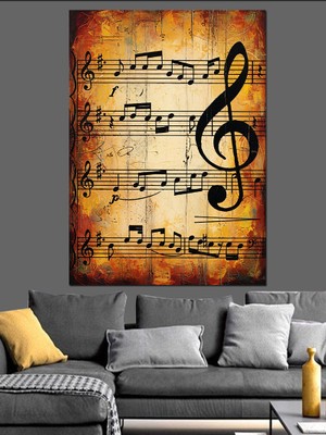 Tablomega Notalar Üzerine Yazılı Eski Kağıt Dekoratif Kanvas - Mdf Ahşap Tablo