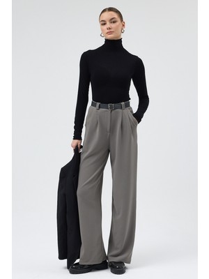 Rays Gri Palazzo Likralı Kadın Pantolon 5009