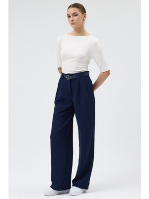 Rays Lacivert Palazzo Likralı Kadın Pantolon 5009