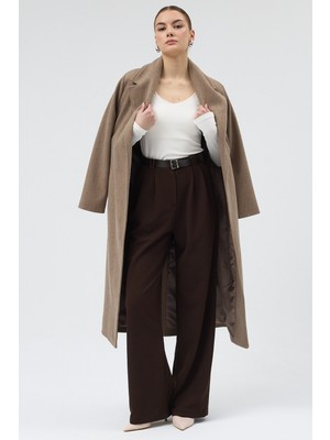 Rays Kahverengi Palazzo Likralı Kadın Pantolon 5009