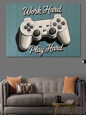 Artmeg Oyun Konsolu Gamer Posteri Dekoratif Kanvas - Mdf Ahşap Tablo
