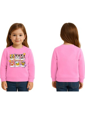 Sedirli Unisex Disney Baskılı Çocuk Swaetshirt 3 Iplik Şardonlu
