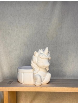 Lamba Cini Unıcorn Temalı Dekoratif Biblo %100 Taş Tozu