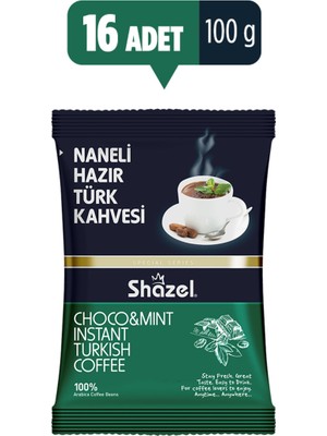 Shazel 100 gr x 16 Adet Naneli Hazır Türk Kahvesi Yoğun Aroma ile Ferahlatıcı Bir Seçim