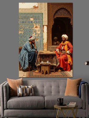 Artmeg Osmanlı Figürler Halı Satıcısı Dekoratif Kanvas - Mdf Ahşap Tablo