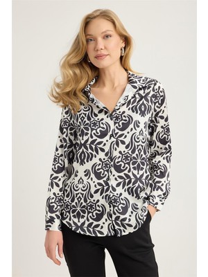 Home Store Karma Etnik Desen Gömlek