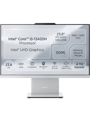 Lenovo Ideacentre 24IRH9 Intel Core I5-13420H 24GB 512GB SSD 23.8" Fhd Freedos All In One Pc F0HN0053TR 014