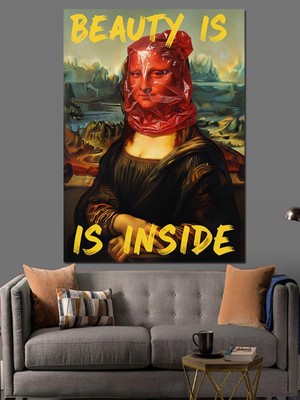 Tablomega Mona Lisa Grafiti Sanatı Dekoratif Kanvas - Mdf Ahşap Tablo