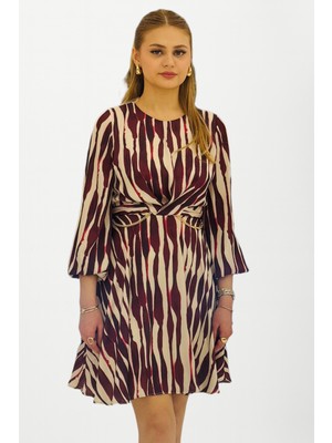 Centilmen Fimka Explosso Desenli Saten Elbise 57882