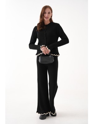 Kadın Wave Touch Triko Takım ( Hırka & Bol Paça Pantolon )