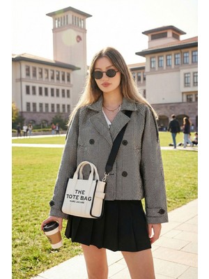 Lela Balıksırtı Pamuklu Regular Fit Kruvaze Yaka Astarlı Kaşe Ceket Mont Bayan Mont 6524981