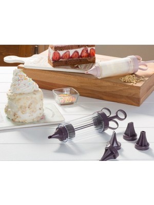 Mivexa Outdoor Outlet Krema Pompası Seti -Pasta Kek Süsleme Krema Şekillendirme Aparatı Seti