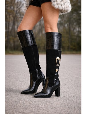 Giydim Gidiyor La Dolce Kalın Topuklu Çizme Siyah