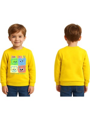 Sedirli Unisex Ayıcık Bear Baskılı Çocuk Swaetshirt 3 Iplik Şardonlu