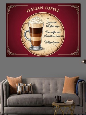 Italyan Kahve Fincan Tabela Dekoratif Kanvas - Mdf Ahşap Tablo