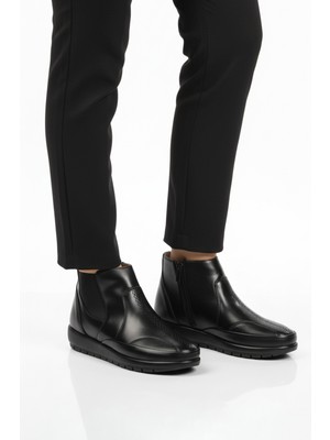 Ayakmod Siyah Jel Taban Anatomik Fermuarlı Kadın Bot 310 Z