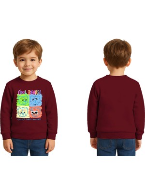 Sedirli Unisex Ayıcık Bear Baskılı Çocuk Swaetshirt 3 Iplik Şardonlu