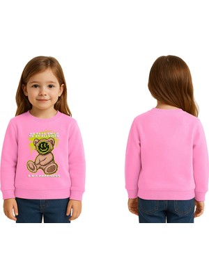 Sedirli Unisex Ayıcık Bear Baskılı Çocuk Swaetshirt 3 Iplik Şardonlu
