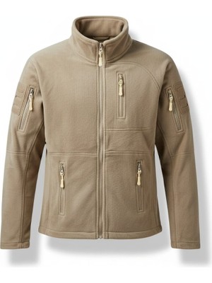 Beevos Askeri Termal Taktik Polar Ceket Erkek Full Fermuarlı 5 Cepli Soğuk Geçirmez