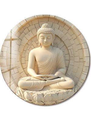 Myphotostation Lotus Mandala Buda Cam Tablo – Uv Baskılı Temperli Cam Duvar Tablosu, Modern Dekoratif Duvar Dekoru