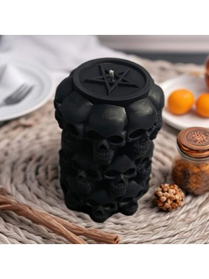 Czmd  Skull Tower Soya Wax El Yapımı Sütun Mum
