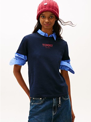Tommy Hilfiger Kadın Tjw Essential Logo Detaylı 2'li T-Shirt Seti